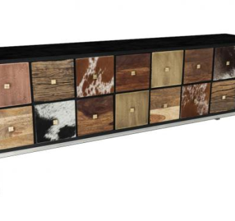 芒果木漆餐具柜SU模型下载_sketchup草图大师SKP模型