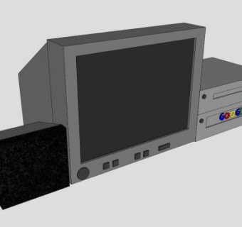 普通家电背投电视机SU模型下载_sketchup草图大师SKP模型