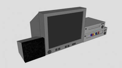 普通家电背投电视机SU模型下载_sketchup草图大师SKP模型