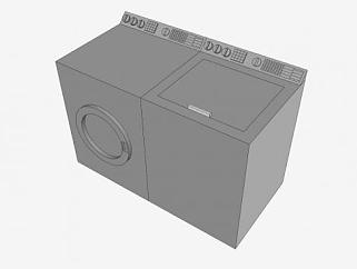 双桶干衣机<em>洗衣机</em>SU模型下载_sketchup草图大师SKP模型