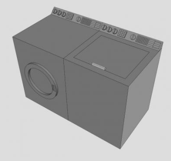 双桶干衣机洗衣机SU模型下载_sketchup草图大师SKP模型