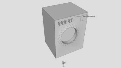 前装式滚筒洗衣机清洁SU模型下载_sketchup草图大师SKP模型