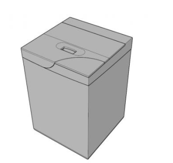 灰色单桶清洁洗衣机SU模型下载_sketchup草图大师SKP模型