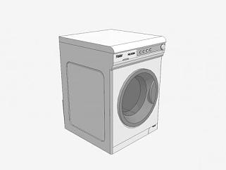普通滚筒式洗衣机SU模型下载_sketchup草图大师SKP模型