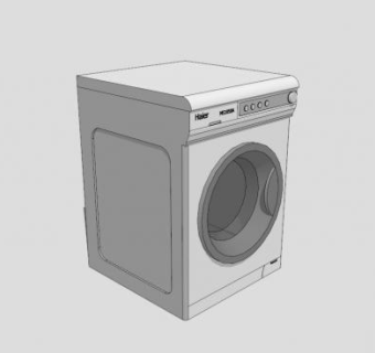 普通滚筒式洗衣机SU模型下载_sketchup草图大师SKP模型