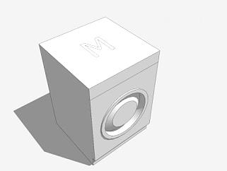 现代滚筒式洗衣机SU模型下载_sketchup草图大师SKP模型