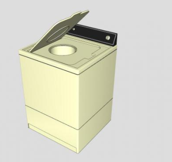 单桶普通型洗衣机SU模型下载_sketchup草图大师SKP模型
