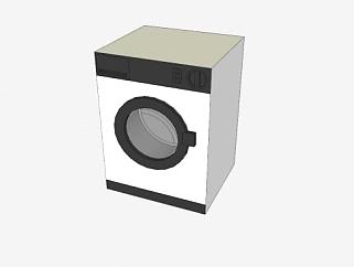 家用黑白滚筒式洗衣机SU模型下载_sketchup草图大师SKP模型