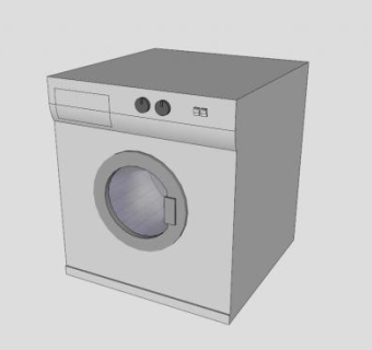 家具电器滚筒式洗衣机SU模型下载_sketchup草图大师SKP模型