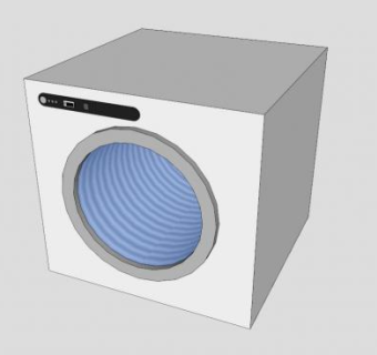 现代前装式滚筒洗衣机SU模型下载_sketchup草图大师SKP模型