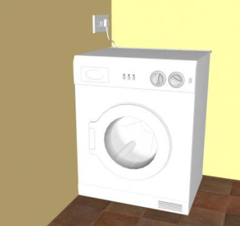 顶装式滚筒洗衣机SU模型下载_sketchup草图大师SKP模型