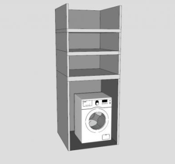 自动滚筒式洗衣机SU模型下载_sketchup草图大师SKP模型