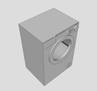 现代小型洗衣机SU模型下载_sketchup草图大师SKP模型