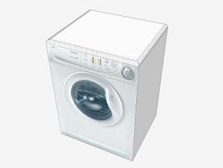 滚筒式半自动型洗衣机SU模型下载_sketchup草图大师SKP模型