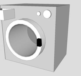 普通型清洁电器洗衣机SU模型下载_sketchup草图大师SKP模型
