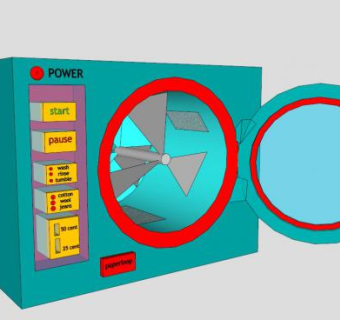 单桶式普通洗衣机SU模型下载_sketchup草图大师SKP模型