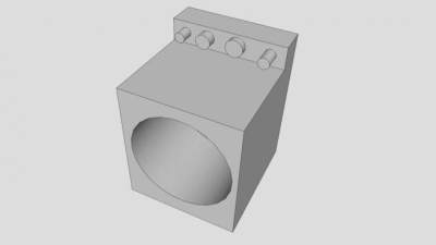 单桶前装式滚筒洗衣机SU模型下载_sketchup草图大师SKP模型