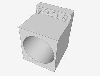 单桶前装式滚筒洗衣机SU模型下载_sketchup草图大师SKP模型