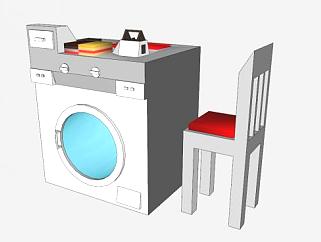 家具滚筒<em>式洗衣机</em>SU模型下载_sketchup草图大师SKP模型
