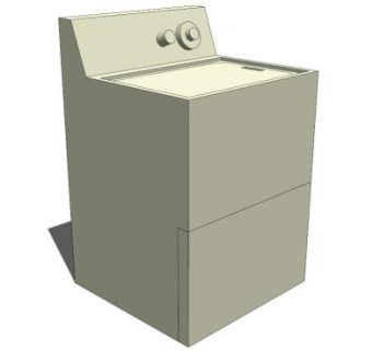 灰色洗衣机SU模型下载_sketchup草图大师SKP模型