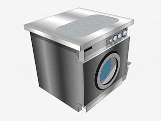 现代滚筒洗衣机SU模型下载_sketchup草图大师SKP模型