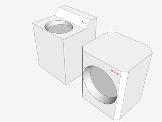 自动洗衣机和烘干机SU模型下载_sketchup草图大师SKP...