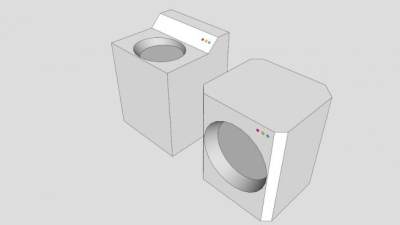 自动洗衣机和烘干机SU模型下载_sketchup草图大师SKP模型