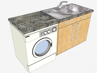 <em>英国</em>洗涤槽洗衣机SU模型下载_sketchup草图大师SKP模型