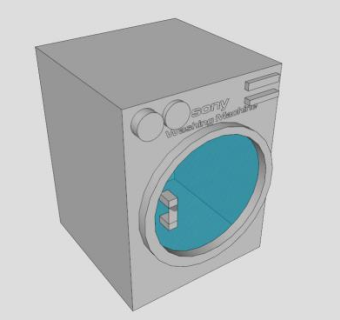 滚筒电器洗衣机SU模型下载_sketchup草图大师SKP模型