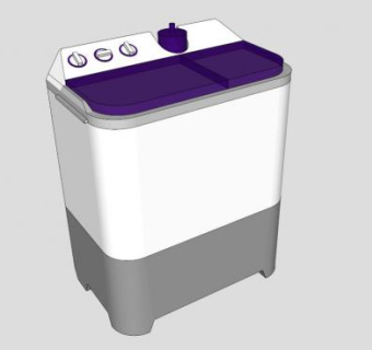 自动波轮洗衣机SU模型下载_sketchup草图大师SKP模型