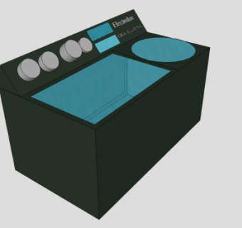 双桶半自动型洗衣机SU模型下载_sketchup草图大师SKP模型