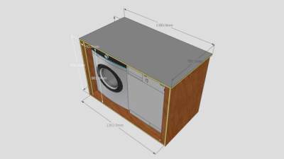 洗衣机烘干机柜SU模型下载_sketchup草图大师SKP模型