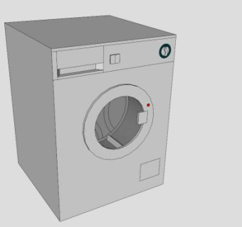 单桶普通洗衣机SU模型下载_sketchup草图大师SKP模型