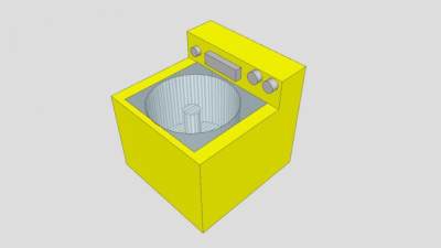 黄色LG垫圈洗衣机SU模型下载_sketchup草图大师SKP模型