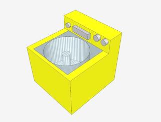 黄色LG垫圈洗衣机SU模型下载_sketchup草图大师SKP模型