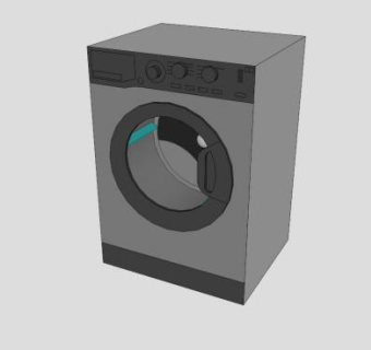石墨滚筒式洗衣机SU模型下载_sketchup草图大师SKP模型