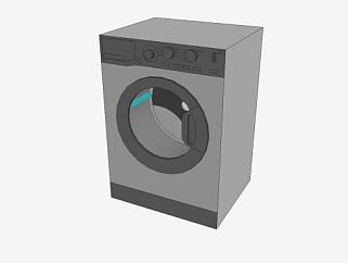 石墨滚筒式洗衣机SU模型下载_sketchup草图大师SKP模型