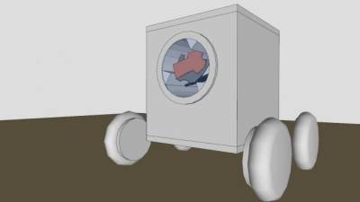 现代驱动洗衣机SU模型下载_sketchup草图大师SKP模型