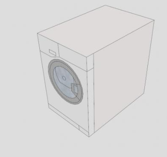 顶装式滚筒自动洗衣机SU模型下载_sketchup草图大师SKP模型