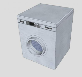 家用前装式滚筒洗衣机SU模型下载_sketchup草图大师SKP模型