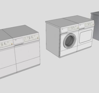 德国美诺公司洗衣机SU模型下载_sketchup草图大师SKP模型