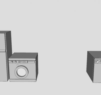 家具电器滚筒洗衣机SU模型下载_sketchup草图大师SKP模型