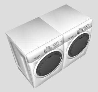 伊莱克斯白色双桶洗衣机SU模型下载_sketchup草图大师SKP模型