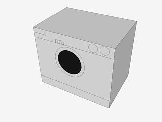 家用白色滚筒式洗衣机SU模型下载_sketchup草图大师SKP...