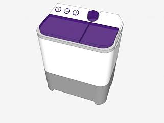 双桶半自动洗衣机SU模型下载_sketchup草图大师SKP模型