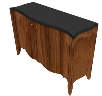 木制餐具柜SU模型下载_sketchup草图大师SKP模型