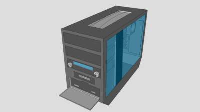 电脑合金机箱SU模型下载_sketchup草图大师SKP模型