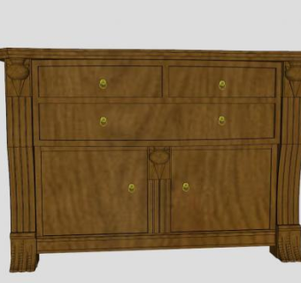 哥特式餐具柜SU模型下载_sketchup草图大师SKP模型