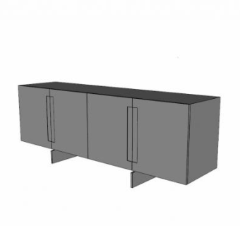 复合硬木餐边柜SU模型下载_sketchup草图大师SKP模型