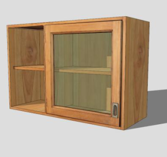 实心柚木餐边柜SU模型下载_sketchup草图大师SKP模型